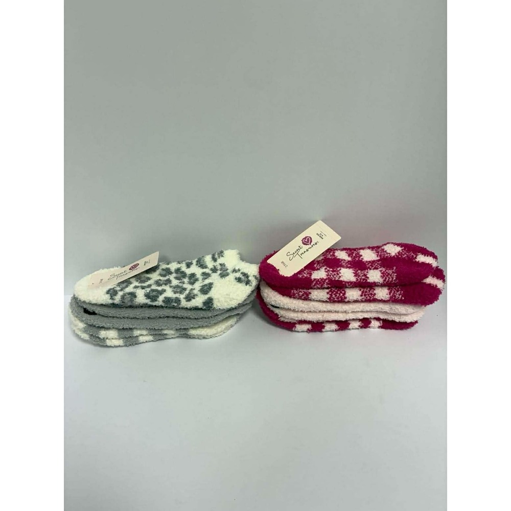 Secret‎ Treasures Cozy Socks 6 piece PINK & GREY SIZE 4-10 Shoe Size